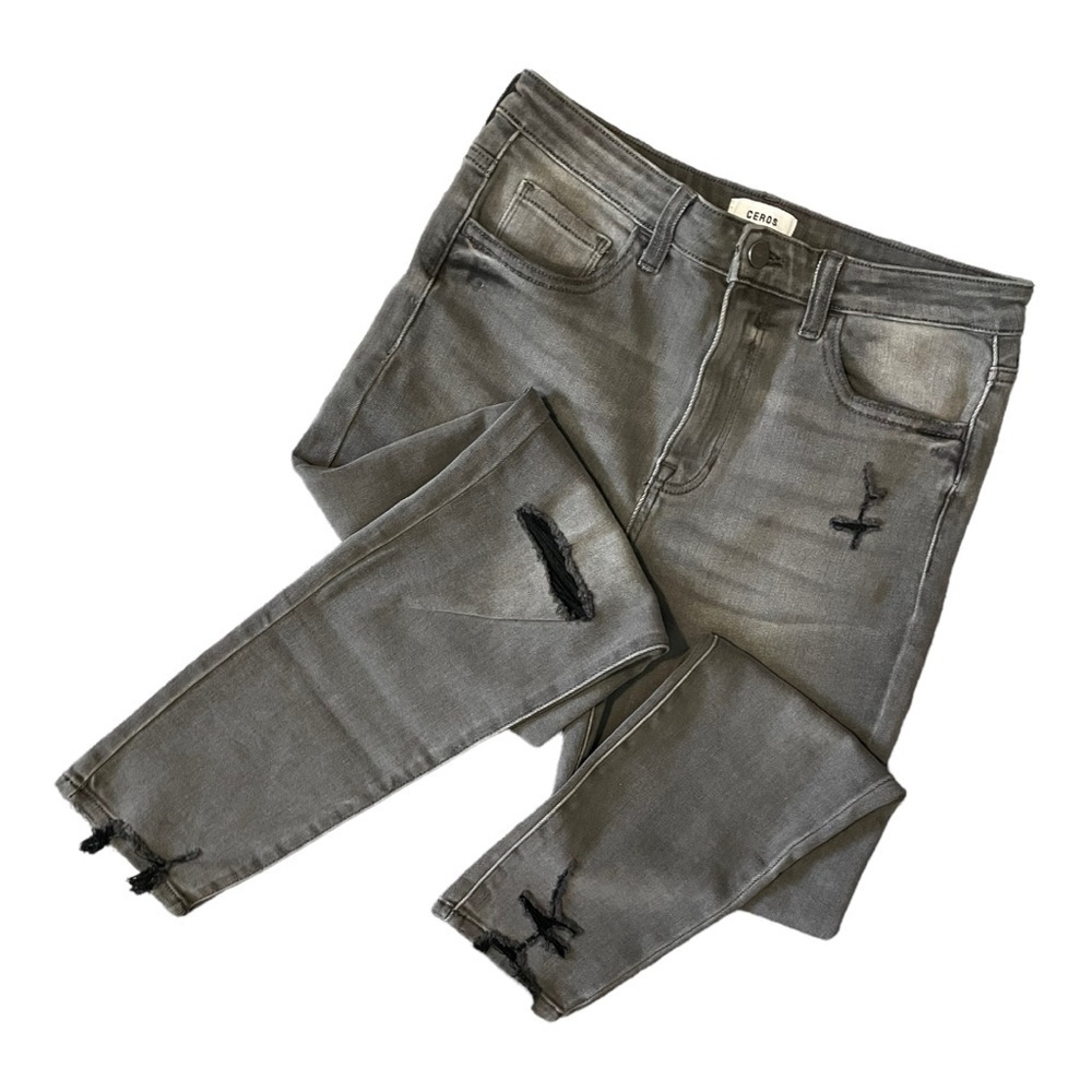 Ceros Skinny Ankle Gray Black Jeans Women’s Stretch Size 30 New‎